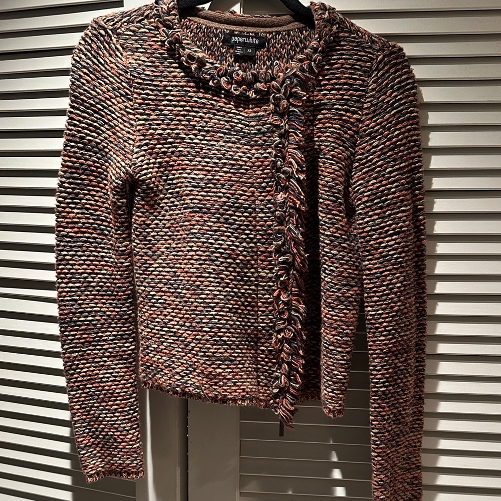 Textured Knit Cardigan in Earth Tones